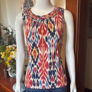NWT chaps size small Colorful Sleeveless Ikat Print Top